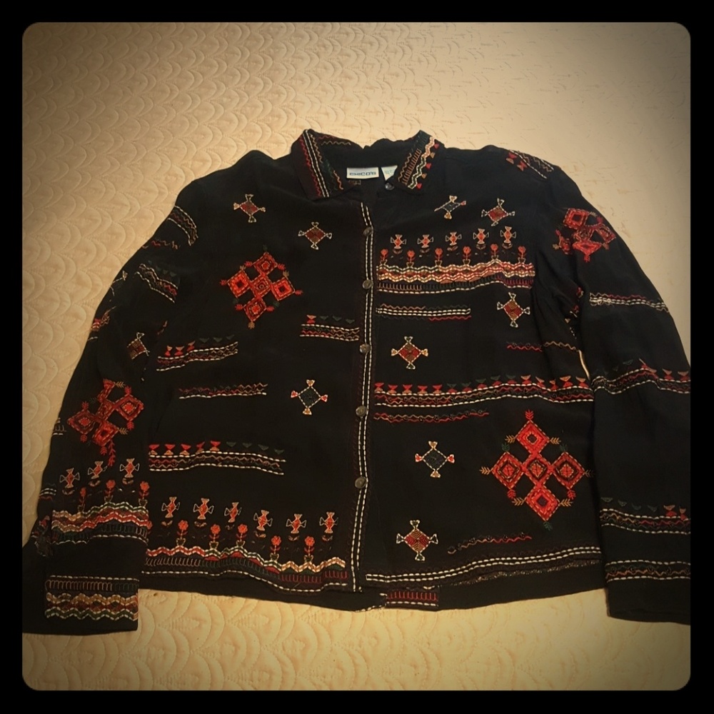 Chicos Embroidered Shirt/Jacket